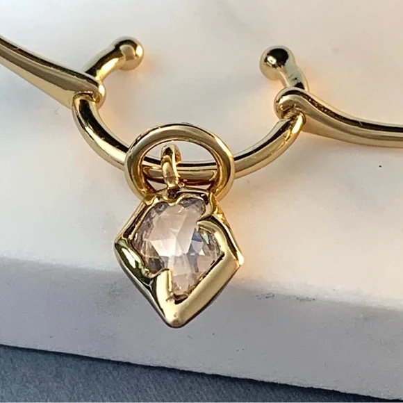 ALEXIS BITTAR • NEW Miss Havisham Horseshoe Celestial Pear Gold CZ Bracelet - Picture 5 of 9